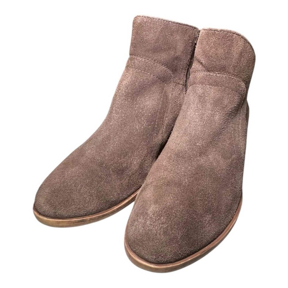 Lucky Brand Taupe Suede Ankle Booties